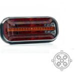 Tralert LED achterlicht met dynamisch knipperlicht & kentekenverlichting | 12-24v | 5-PIN