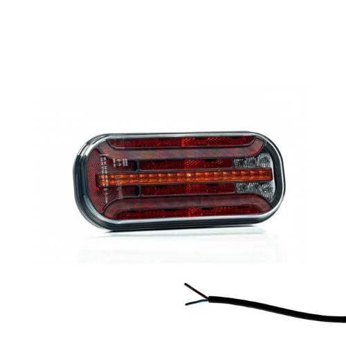 Foto Fristom Achterlicht LED universeel 1000mm kabel remlicht knipperlicht kentekenlicht achteruitrijlamp achterlicht rechthoek reflector IP68 12/24 V