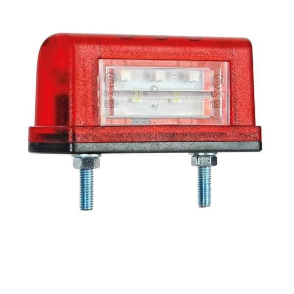 Fristom Kentekenlamp 83 x 40 x 30mm 45mm rood/wit Rood/wit  kabel 500mm  12/24v CE, ECE-R10 / R7 / R4