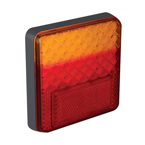 Foto LED Autolamps LED achterlicht universeel 100 x 100 x 22mm remlicht knipperlicht achterlicht rechthoek reflector 70mm IP67 12 V CE, ECE-R10 / R7 / R6 / R3