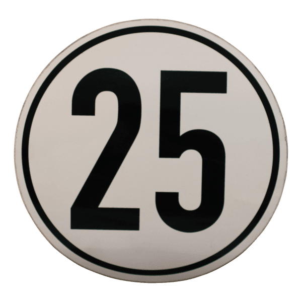 Novio Markeringssticker 25km/h voor Duitsland Ø200mm wit met zwarte rand en zwarte letters