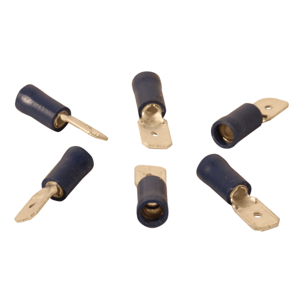 Novio Vlaksteker aansluiting voor draad 1,5 - 2,5mm2 , 6,3x0,8mm, blauw