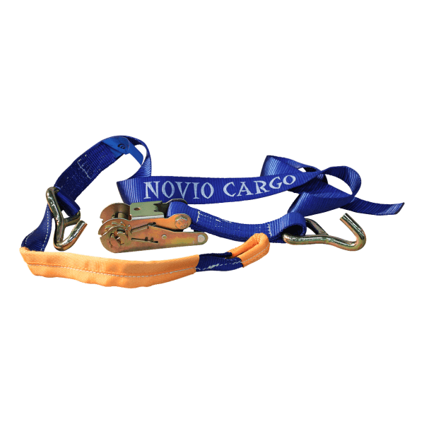Novio Spanband voor autotransporter met lus voor aluminium velg blauw/oranje 50mm 2000mm Novio Cargo