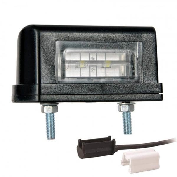 Fristom Kentekenlamp LED 12/24v 83 x 40 x 30mm P&R kabel 200mm, 2x 1,5mm² 45mm  CE, ECE-R10 / R7 / R4 wit