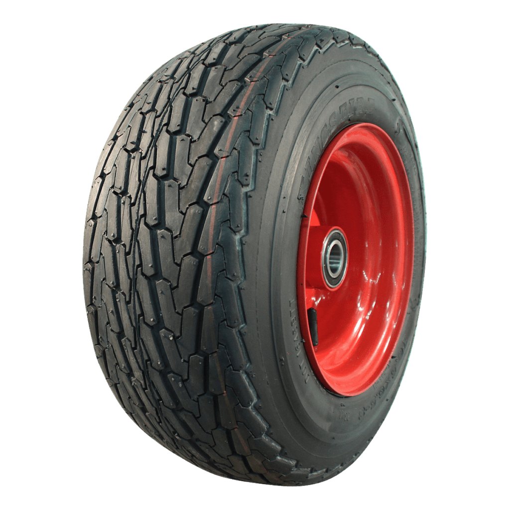Foto KINGS TIRE Luchtband + wiel 16.5×6.5-8 KT-705 6PR + 5.50Bx8H2 ET0 NL100 73 M staal rood