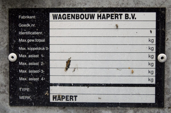 Hapert Plateauwagen 600x200 3500Kg - Afbeelding 10