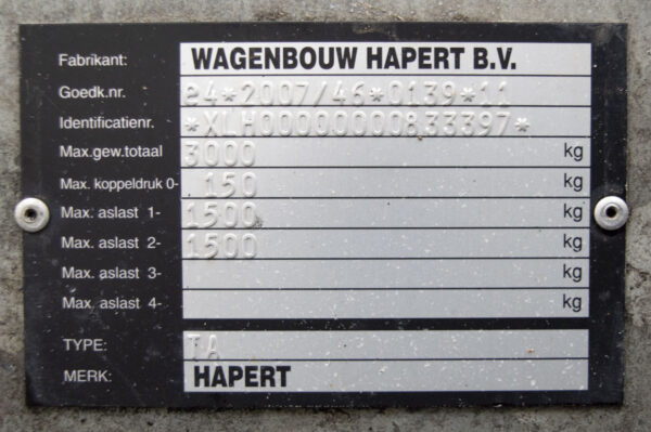 Hapert Cobalt kipper + loofrekken 3000Kg - Afbeelding 17