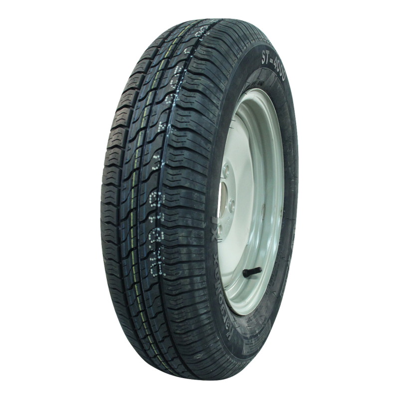 Foto GT radial Luchtband + wiel 155/80 R13 Kargomax XL ST-4000 M+S + 4Jx13H ET0 60/100/4 84 N staal grijs groen