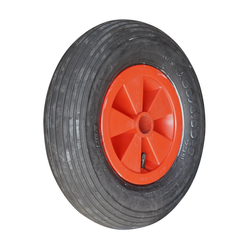 Foto NaRubb Luchtband + wiel 4.80/4.00-8 S-2301 4PR 2.50Ax8 rollager Ø20mm NL88 kunststof rood
