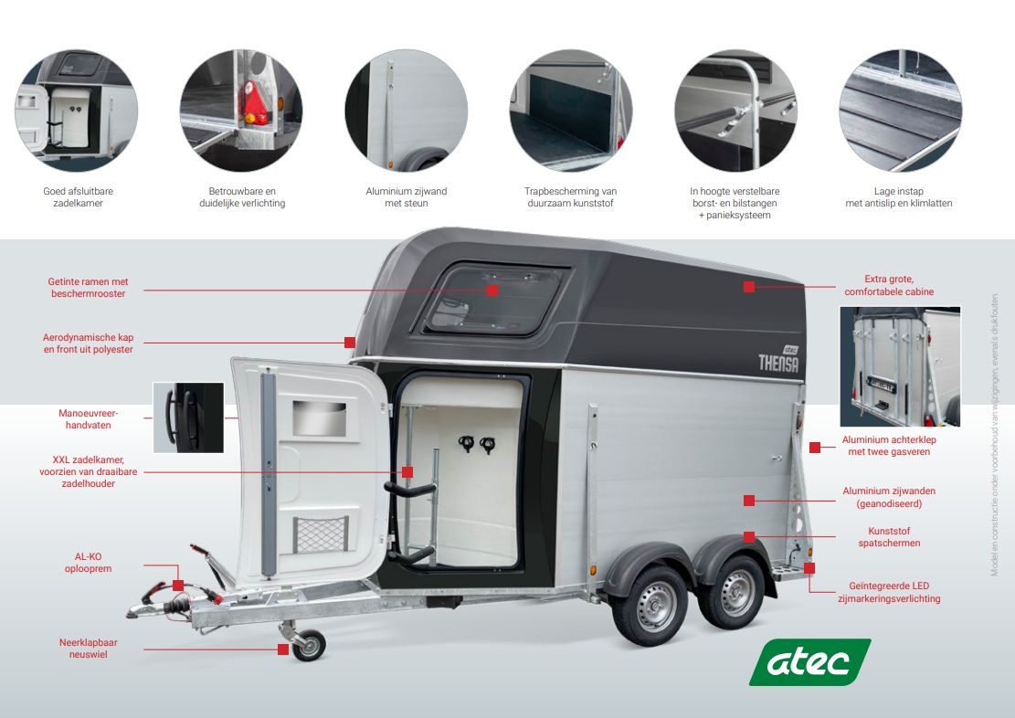 Atec ATP 2500 Thensa zwart met zadelkamer - Afbeelding 3